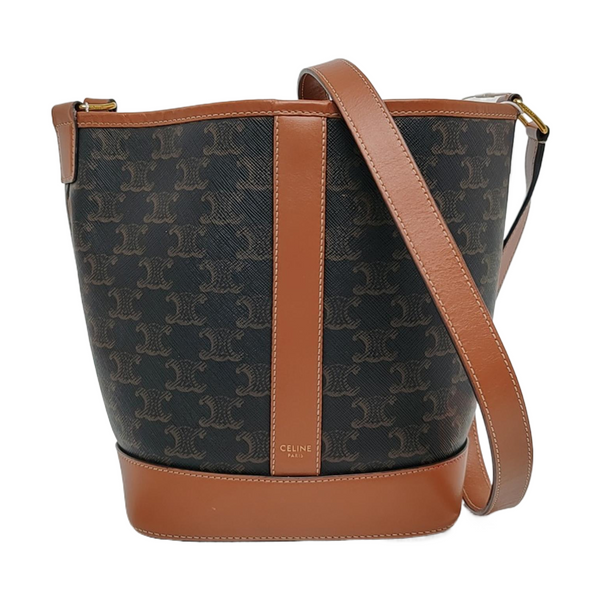 Authenticated pre-owned TRIOMPHE CANVAS Coated Canvas Brown - Shoulder Bag at Looply