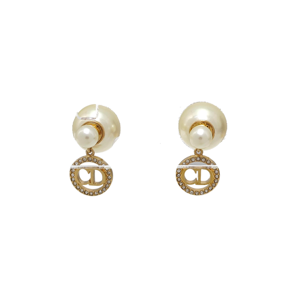 Faux Pearl Gold Stud Earrings