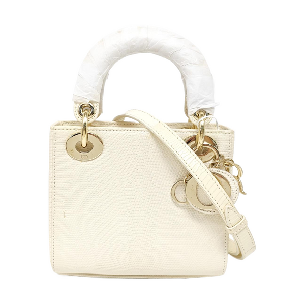 Lady Dior Mini Lizard White