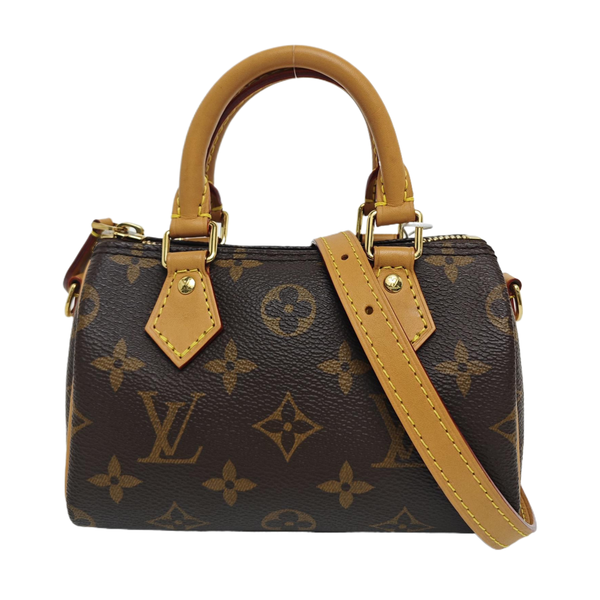 SPEEDY Nano Monogram Coated Canvas Brown