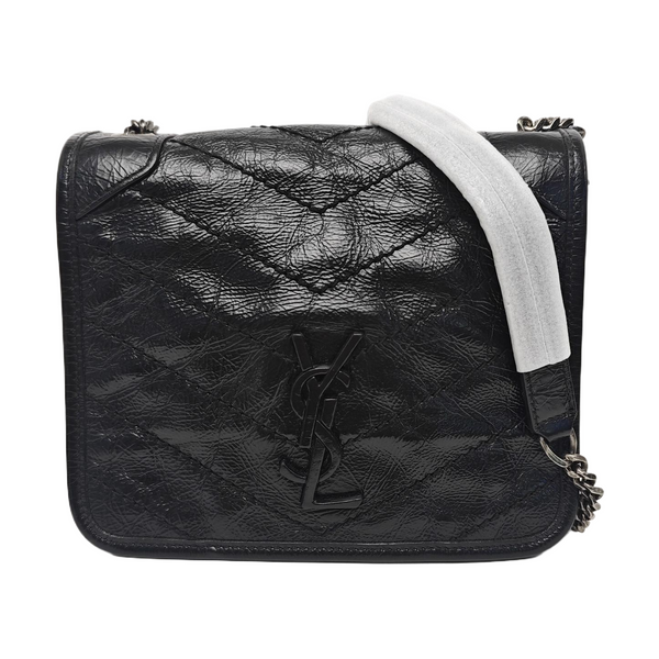 NIKI Mini Chevron Calfskin Black
