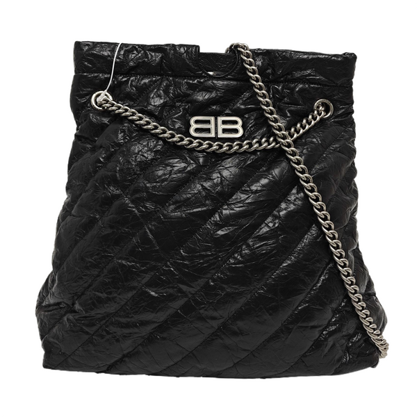 Crush Medium Quilted Calfskin Black