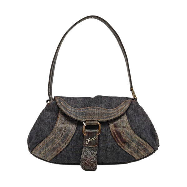 Denim Top Handle Bag Blue
