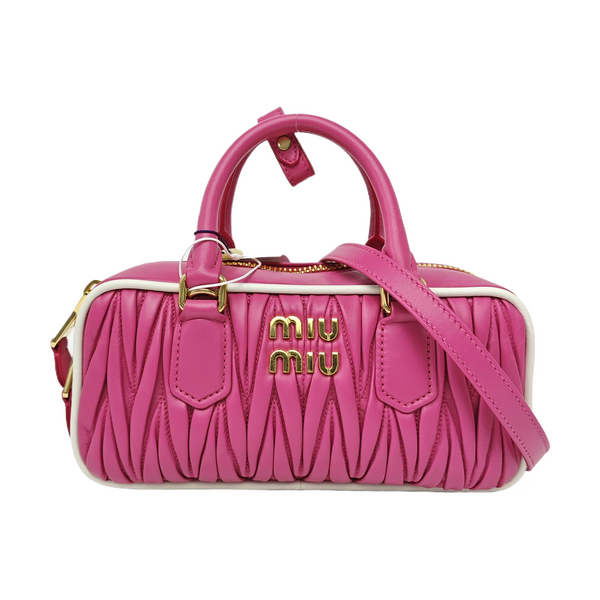 Arcadie Matelassé Small Quilted Lambskin Pink