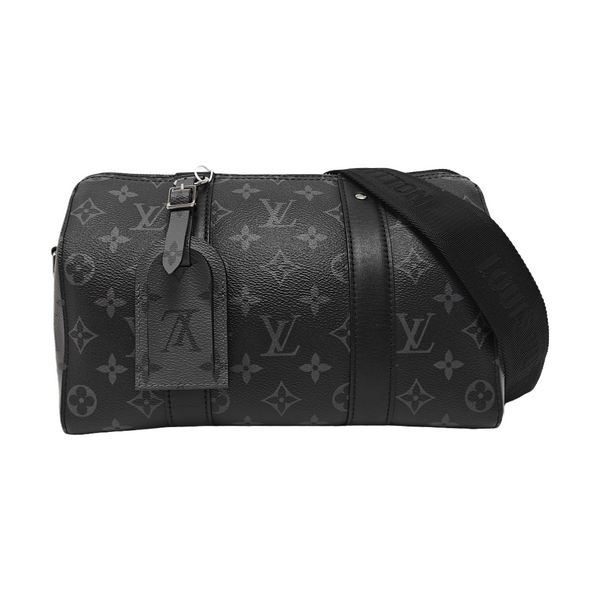 KEEPALL Monogram Coated Canvas Black