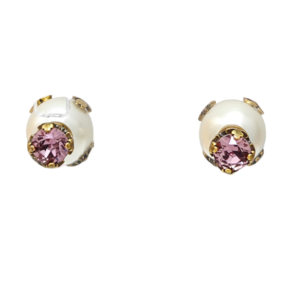 Faux Pearl White Stud Earrings