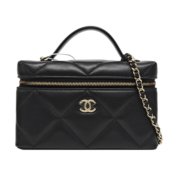 VANITY CASE Quilted Grained Calfskin Black