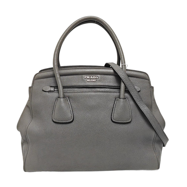 Leather Tote Bag Gray