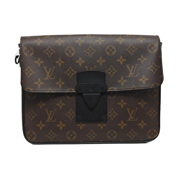 S LOCK Monogram Coated Canvas Brown