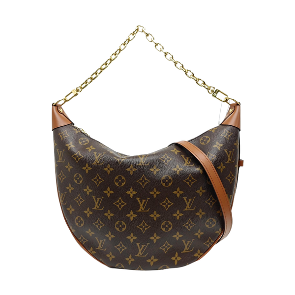 LOOP HOBO Monogram Coated Canvas Brown