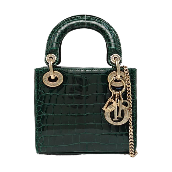 Lady Dior Mini Crocodile Green