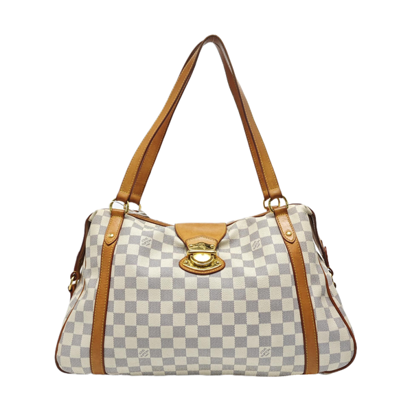 STRESA Damier Azur Coated Canvas White