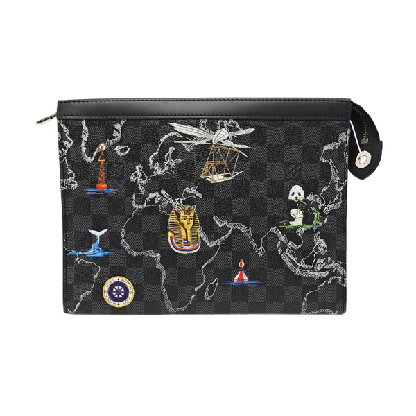 Pochette Voyag MM Damier Graphite Coated Canvas Black