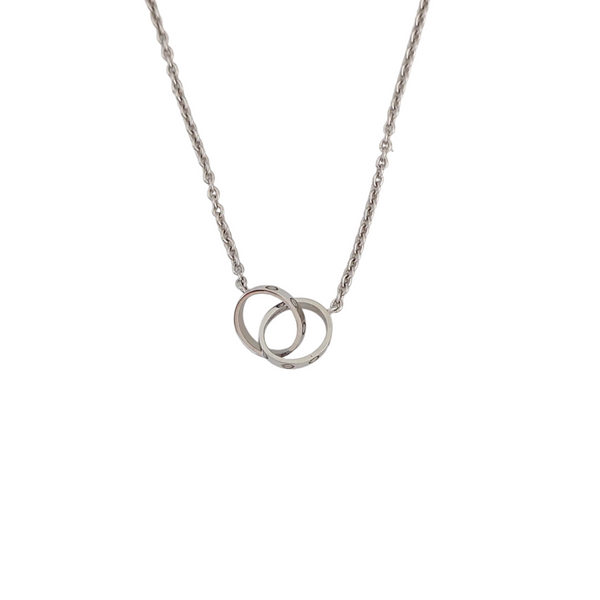 LOVE 18k White Gold Silver Necklace