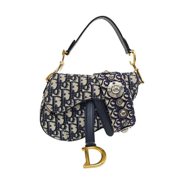 Saddle Mini Oblique Canvas Blue