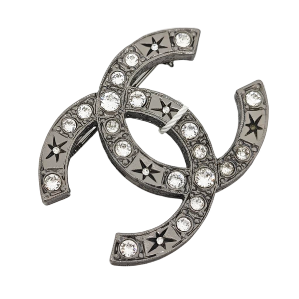Metal Black Brooch