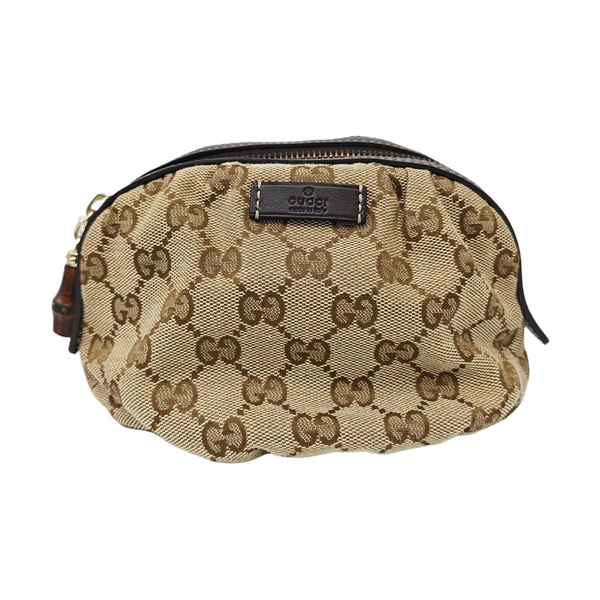 Monogram Fabric Clutch Beige