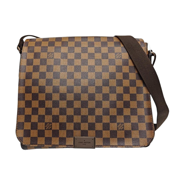 DISTRICT MM Damier Ebene Coated Canvas Brown