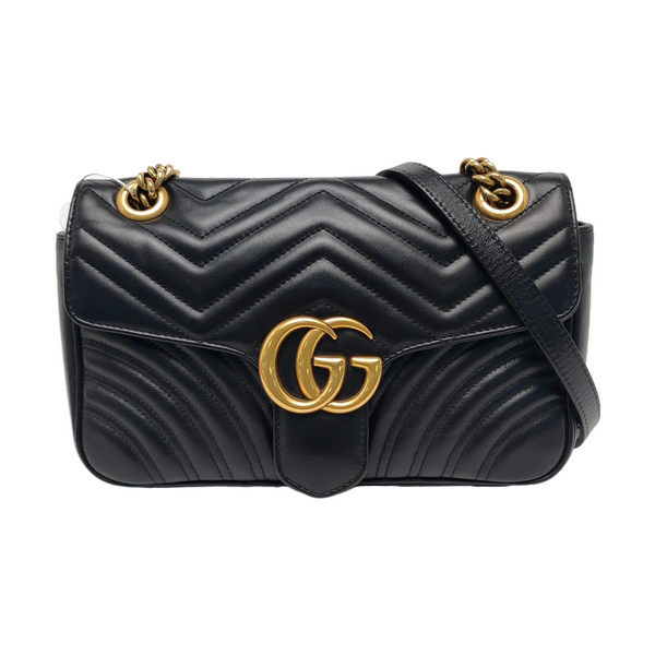 GG Marmont Medium Quilted Calfskin Black