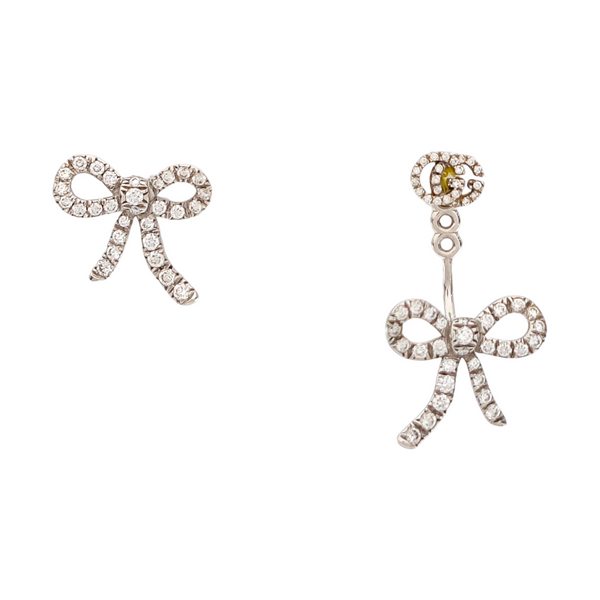18k White Gold Silver Stud Earrings