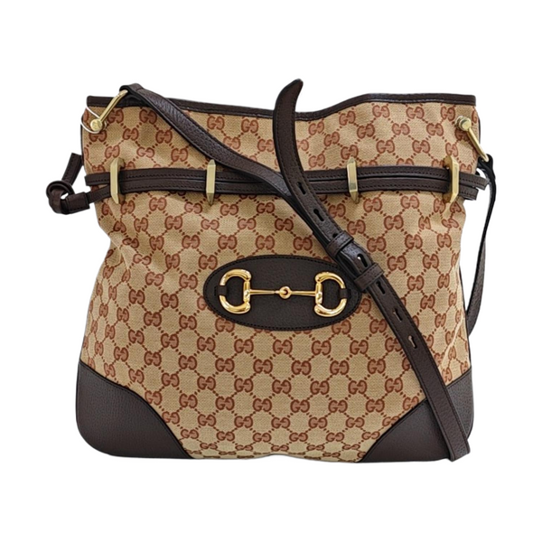 Authenticated pre-owned Horsebit Chain Monogram Canvas Brown - Shoulder Bag at Looply