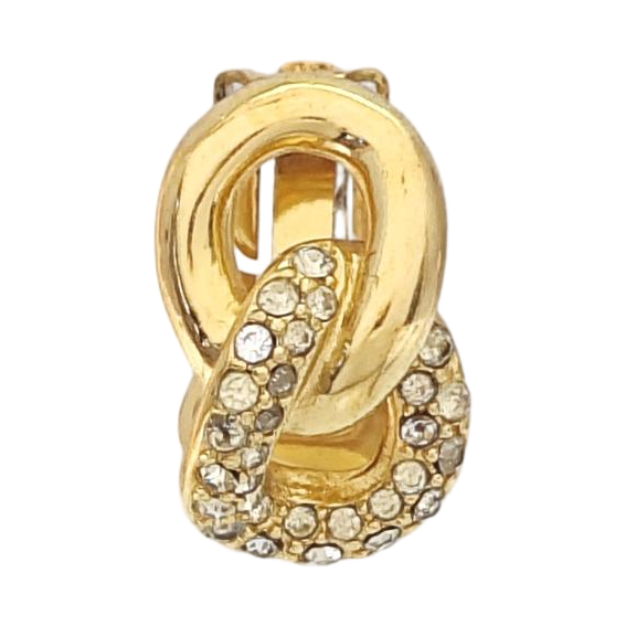 Twist Round Metal Gold Clip On Earrings