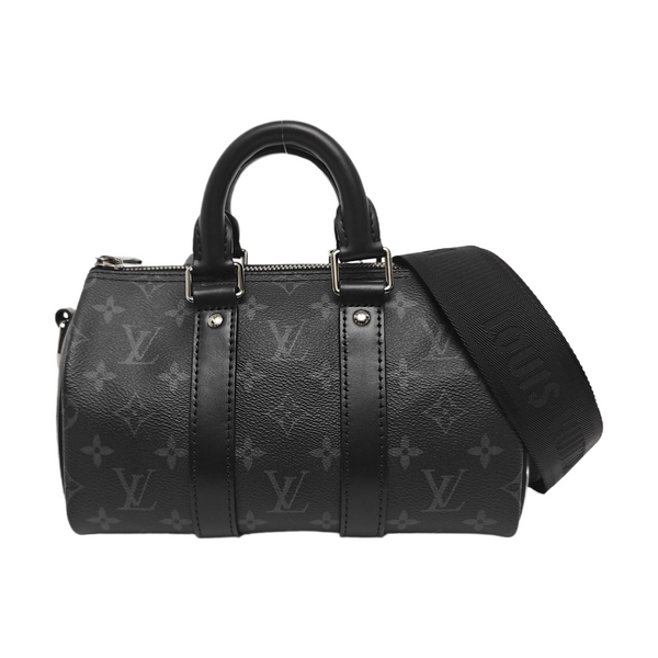 KEEPALL 25 Monogram Coated Canvas Black