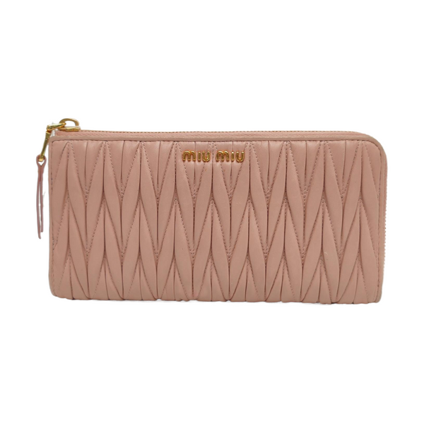 Quilted Lambskin Wallet Pink