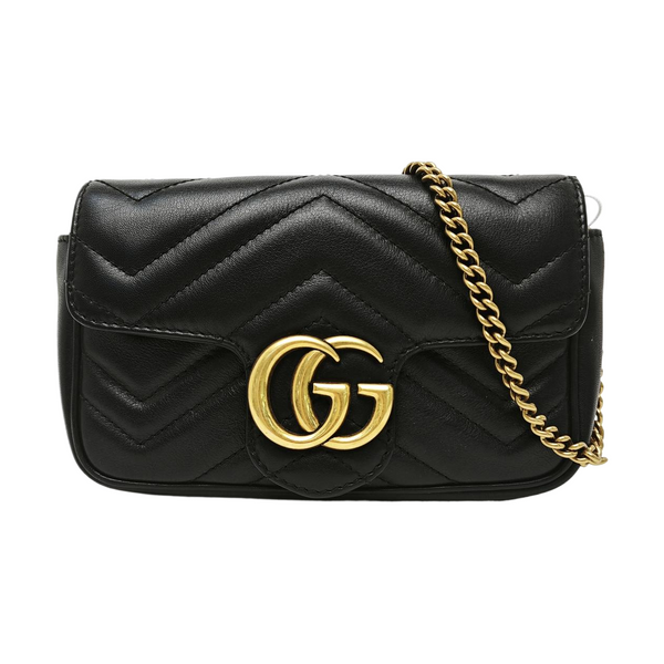 GG Marmont Mini Quilted Calfskin Black