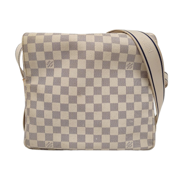 NAVIGLIO Damier Azur Coated Canvas White