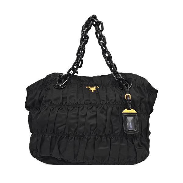 Nylon Top Handle Bag Black