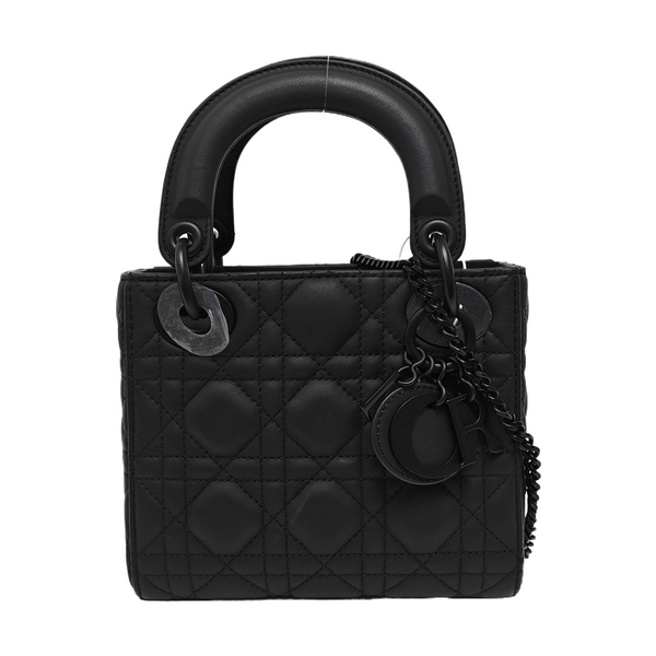 Lady Dior Mini Cannage Calfskin Black
