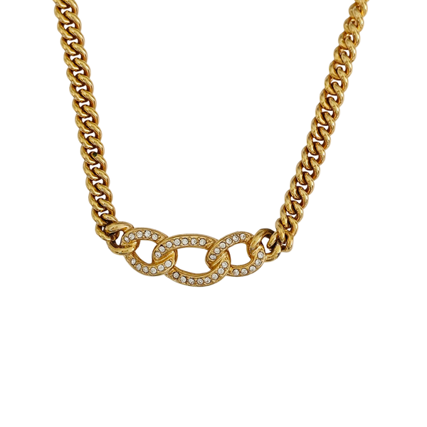 Twist Round Metal Gold Necklace