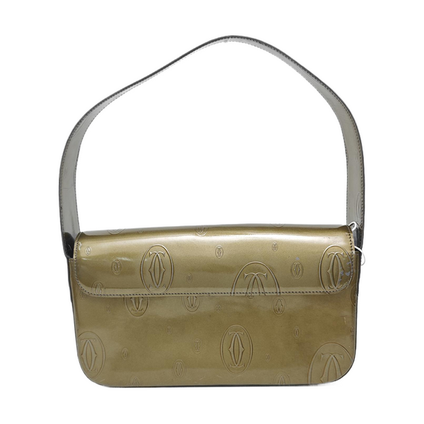 Patent Leather Shoulder Bag Green