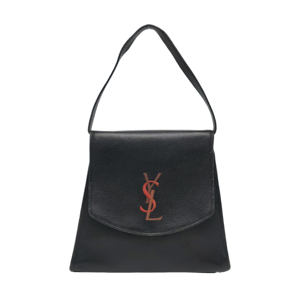 Leather Top Handle Bag Black