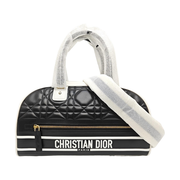 Vibe Medium Cannage Calfskin Black
