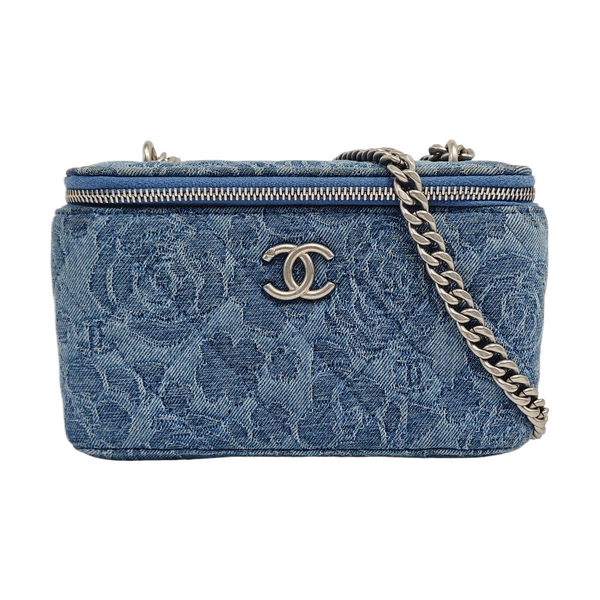 VANITY CASE Small Quilted Denim Blue