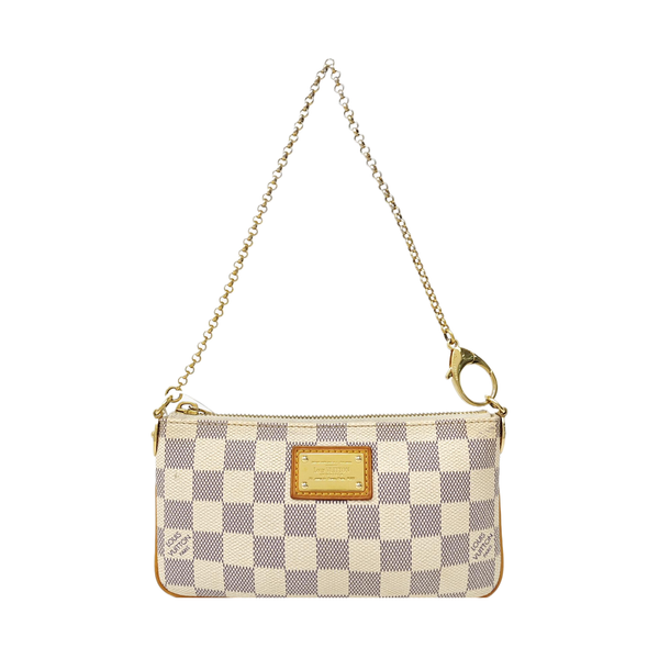 VINTAGE MILLA MM Damier Azur Coated Canvas White