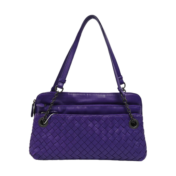 Calfskin Top Handle Bag Purple