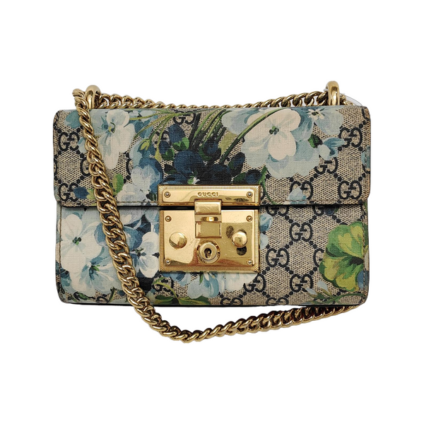 Padlock Small Monogram Coated Canvas Beige