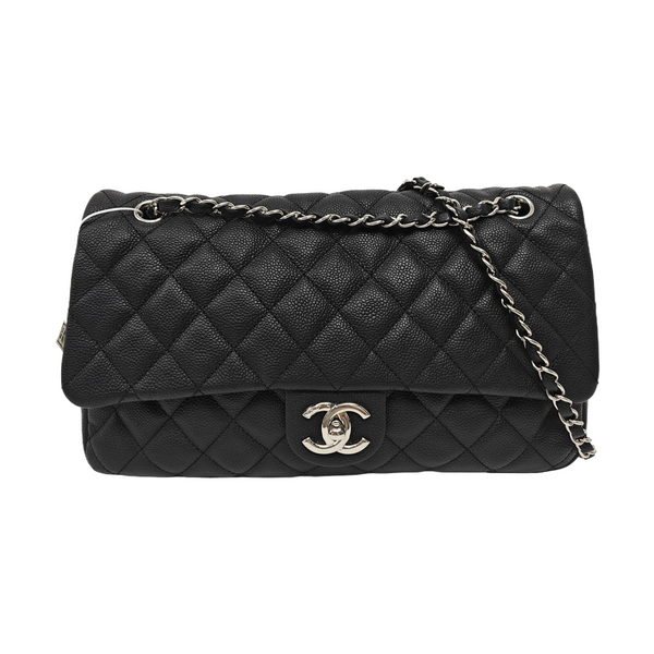 Large Quilted Grained Calfskin Black