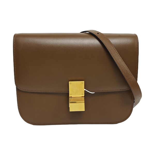 CLASSIC BOX Medium Calfskin Brown