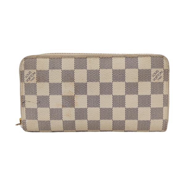 ZIPPY Damier Azur Coated Canvas White Wallet