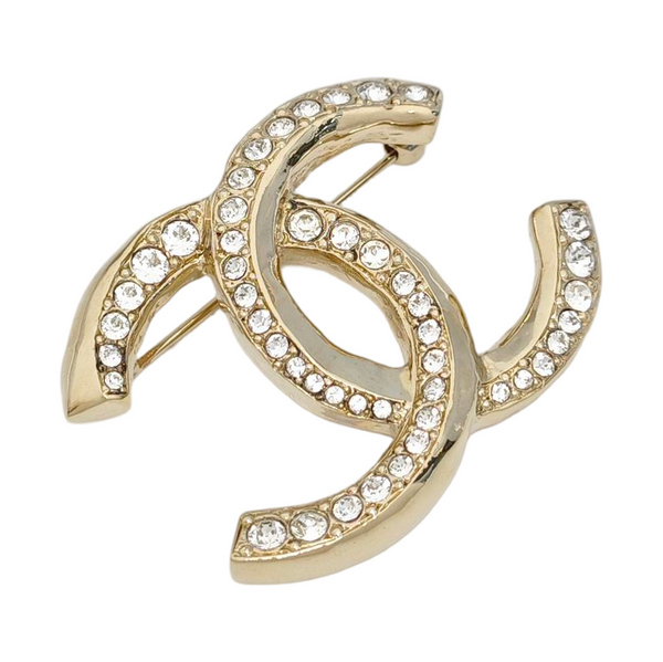 CC Logo Metal Gold Brooch
