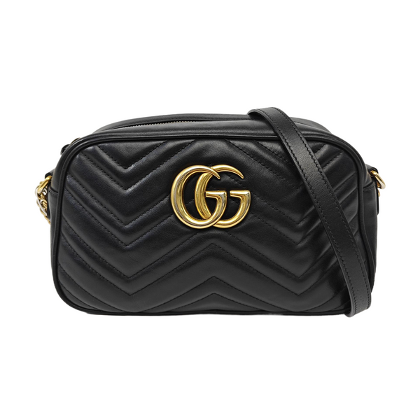 GG Marmont Small Quilted Calfskin Black