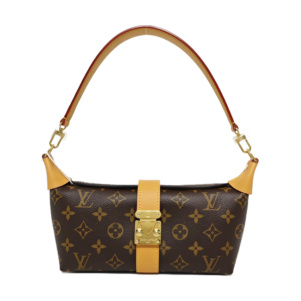 Pochette Mia Monogram Coated Canvas Brown