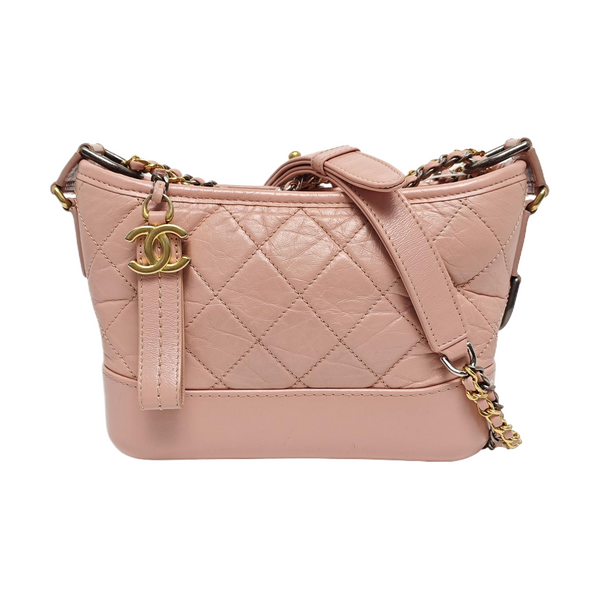 Authenticated pre-owned GABRIELLE Small Quilted Calfskin Pink - Crossbody Bag at Looply