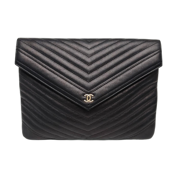 Chevron, Quilted Calfskin Black