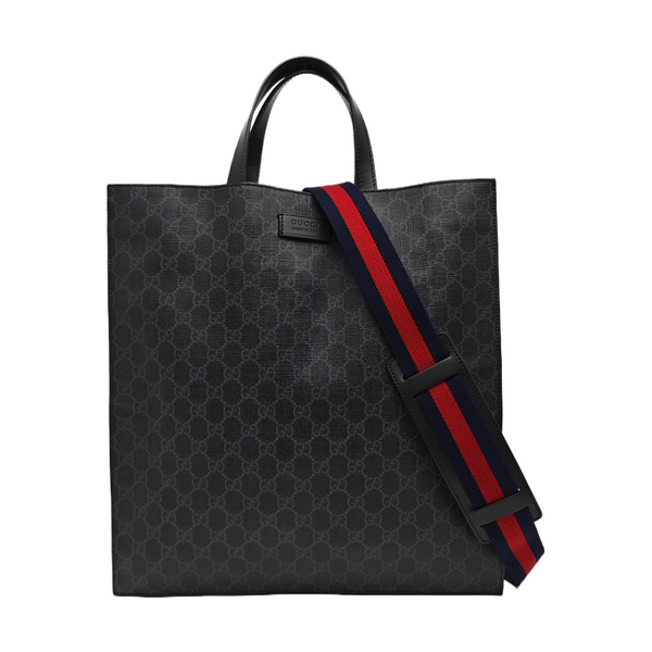 Monogram Coated Canvas Tote Bag Black