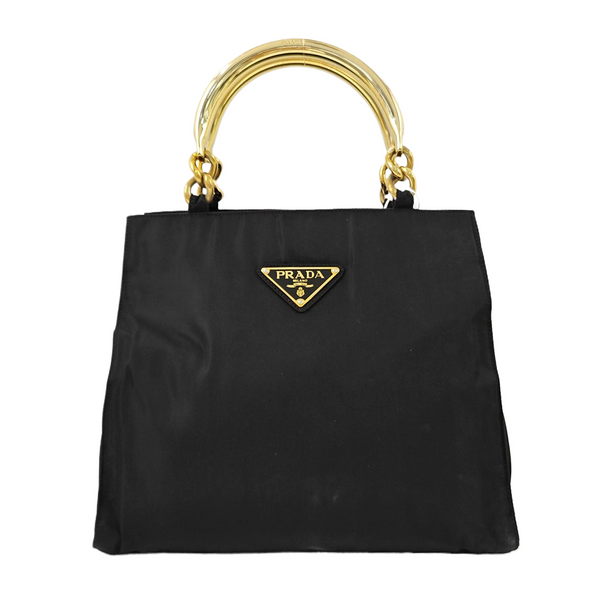 Nylon Top Handle Bag Black